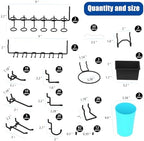 157 PCS Extra Thick Pegboard Hook Set, Metal Pegboard Accessory Organizer with Storage Bins and Peg Locks, Fits 1/4 Inch Pegboard Only, Ideal for Tools, Garage and Workshop Storage (Black) - Image 2