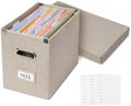 File Organizer Box with 15 Hanging File Folders, Lift-Off Lid by Hiwhy