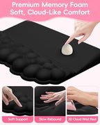 Ergonomic Cloud Wrist Rest Set for Keyboard and Mouse, Black - Image 4