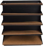 5 Tier Metal Desktop File Organizer Letter Tray Black - Image 2
