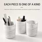 Natural Marble Toothbrush Holder for Bathroom, Stone Pen Cup for Desk - Image 3
