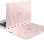 MEEgoodo for M5/M4/M3/M2 MacBook Air 15 inch Case 2026 2025 2024 2023, Case Fit Model (A3448/A3241/A3114/A2941) for MacBook Air 15.3 inch, Pink & White Polka Dots - Image 3