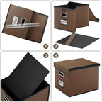 File Organizer Box with Lids, Collapsible File Folder Organizer - Image 6