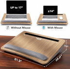 HUANUO Laptop Lap Desk with Cushion, Fit up to 17" Laptops, Woodgrain - Image 3