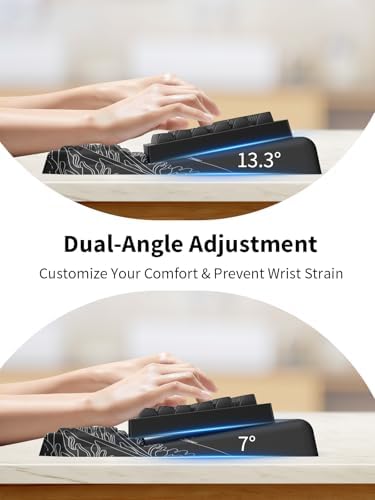3-in-1 Ergonomic Keyboard Stand with Wrist Rest & Mouse Pad Set, Black Wave - Image 3