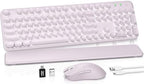Rechargeable Backlit Wireless Keyboard and Mouse Combo, Magnetic Wrist Rest by SABLUTE