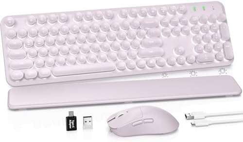 Rechargeable Backlit Wireless Keyboard and Mouse Combo, Magnetic Wrist Rest by SABLUTE