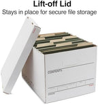 Staples Corrugated File Box, Lift-Off Lid, Letter/Legal, White/Black, 10/Pk - Image 3