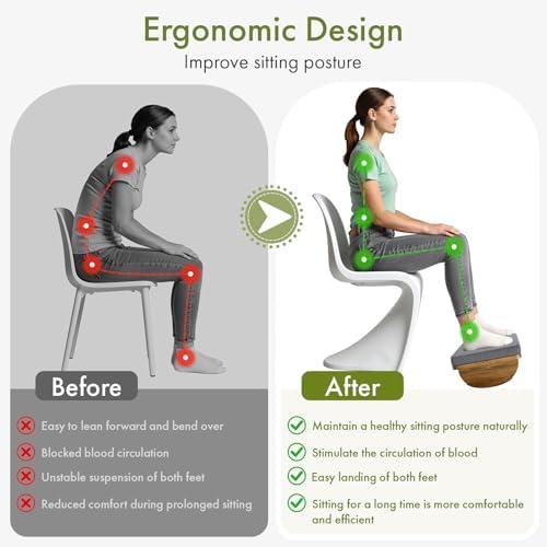 Wooden Under Desk Foot Rest with Detachable Cushion - Image 2