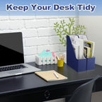 Feifeiya Magazine Holder Set of 6 Cardboard File Holder Desk, Navy Blue - Image 6