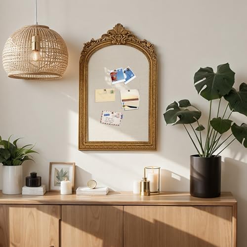 Wonderjune Linen Display Pinboard, Arch, 16'' X 25'', Royal Gold - Image 6