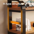 Desktop Hutch Bookshelf,Metal Desktop Bookcase with Pegboard, Desk Shelf,Countertop Storage Organizer Rack for Dorm Or Office,Vanity,Bedroom,Bathroom(Black,53in/135cm) - Image 4