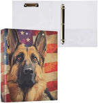 German Dog Puppy American Flag 3 Ring Binders 1.5 Inch Clear View Three Ring Binders Versatile Binder for Work School Office Supply 1 Pack - Image 3