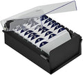 Acrimet 3 x 5 Card File Holder Organizer Box Metal Base Heavy Duty (AZ Index Cards and Divider Included) (Black Color with Clear Crystal Plastic Lid Cover) by Organizingyourlife
