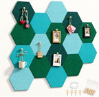 6.7 x 5.9 in 16 Pcs Hexagon Cork Board Tiles, Felt Pin Boards, Turquoise by Mindsoft