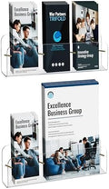 HIIMIEI Brochure Holder Wall Mount: 2-Pack Acrylic Modular Flyer Rack by HIIMIEI