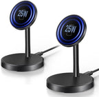 Magnetic Wireless Charger, 2-Pack 25W Fast Mag-Safe Stand for iPhone 17-16 by Xiauodo