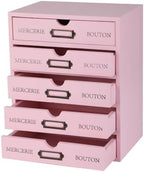 Small Wooden Drawers Wooden Box with Drawer, Pink 5 Wood Drawer by Unknown