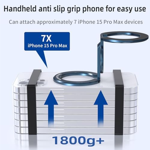 RESPECTED-BRO-Magnetic-Phone-Ring-Holder with Dual Rings, Compatible with iPhone 17/16/15/14/13/12, Multifunctional Stand for Desk,Office,Gym,Kitchen & All Metal Surfaces, Finger Loop Grip (Dark Blue) - Image 6