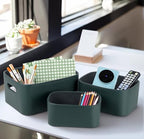 HofferRuffer Faux Leather Storage Baskets Bins with Velvet Lining for Organizing, Storage, Gifts, Set of 3 Nesting Shelf Baskets Decorative Storage Boxes for Home Organization (Green) - Image 6