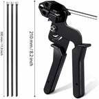 Stainless Steel Cable Tie Gun & 100pcs 12in Black Metal Zip Ties - Image 2