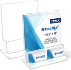 6 Pack Acrylic Flyer Holder 8.5 x 11, Clear Brochure & Buisness Card Holder by Unknown