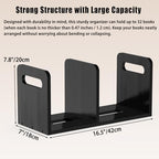 100% Solid Wood Adjustable Desktop Bookshelf with Movable Divider, Retro Tabletop Bookshelf with Convenient Handle Design for Living Room, Home, Office, Perfect for Magazine Book (Black) - Image 3