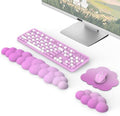 Moko Cloud Wrist Rest for Keyboard and Mouse with Mouse Pad, Pink by MoKo