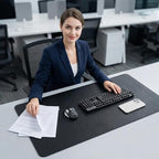 Desk Pad Protector 24" x 47" - Non-Slip Waterproof PU Leather Desk Mat for Mouse, Keyboard, Laptop, Office and Home Workspace (Black) - Image 7