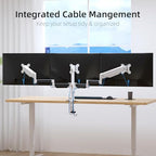 suptek Triple Monitor Mount for Most 17 to 32 inch Screens,Gas Springs Adjustment Triple Monitor Desk Mount Stand with Clamp & Grommet Kit,White(MDX003W) - Image 6