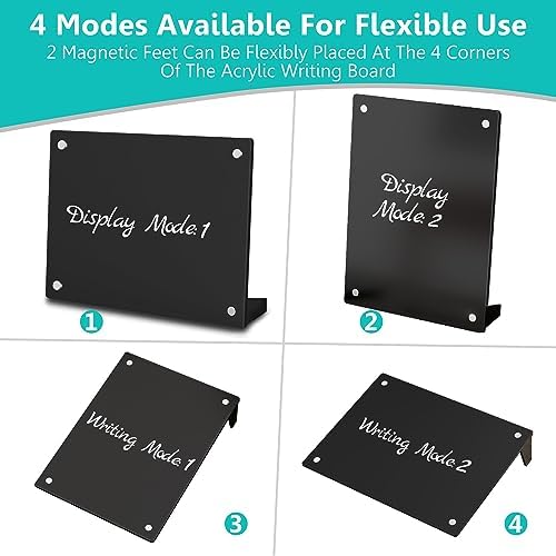 2PCS Black Acrylic Calendar Dry Erase Board with Stand for Desk, 16x12 Large Desktop Monthly Whiteboard Magnetic Fridge Memo Board, Daily Planner Chalkboard Easel for Office, School - Image 2