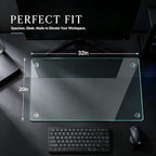 20 x 32 inch Dry Erase Desk Mat, Tempered Glass Desk Pad, Clear Desk Matt for Desktop, Desk Mat Clear, Glass Top for Desk, Desk Top, Smooth Glass Desk Mat for Writing, Gaming, Office & Daily Use - Image 2