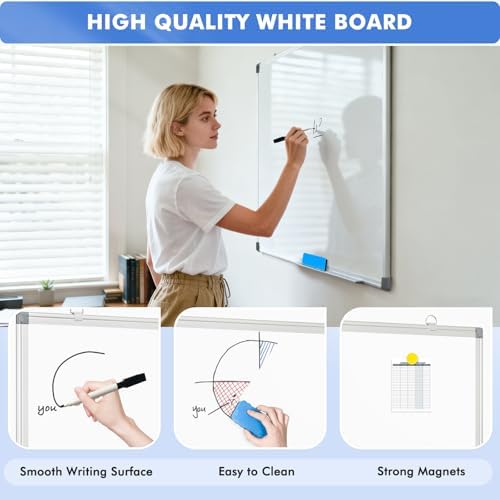 Double-Sided White Board Dry Erase Magnetic Whiteboard Wall 36x24, 3-Pack - Image 3