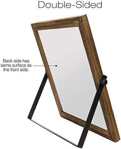 Excello Global Products Rustic Double Sided 11" x 11" Whiteboard: Reversible, Double Sided, Dry Erase, Magnetic, Small, Portable, Table Top Easel Board with Stand and Wooden Frame - Image 3