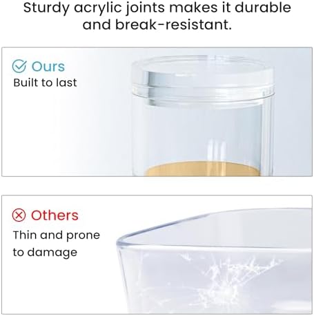 OfficeGoods 3-Tier Stackable Acrylic Holder, Clear with Gold Metal Base - Image 5