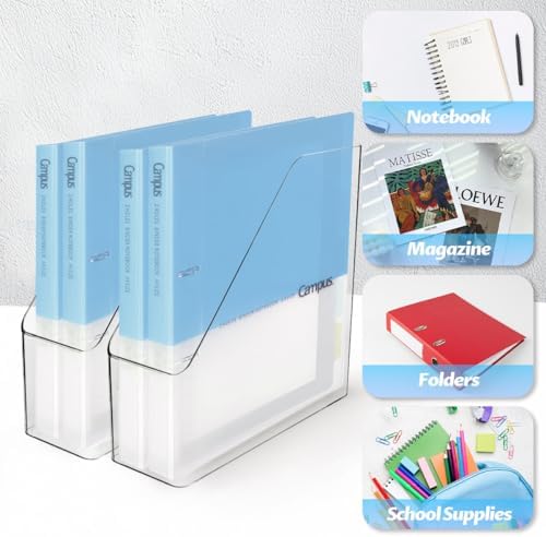 4Pcs Clear Acrylic Magazine File Holder Desktop Storage Organizer - Image 4