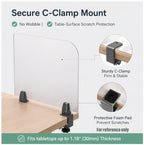 Desk Privacy Panel, Desk Divider, Desks Partition, Frosted Acrylic Desktop Privacy Panel with Stable C-Clamp for Home Office School Retail Clinic (1Pcs, 17 * 18 * 2in) - Image 3