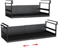 Expandable Under Cabinet Shelf Organizer with 0.94-Inch Thick Clips, Heavy Duty Extendable Under Shelf Storage Basket for Pantry or Laundry Room, Black, 2 Pack, Interior: 4.13" H x 7.2" D by SHINEWON