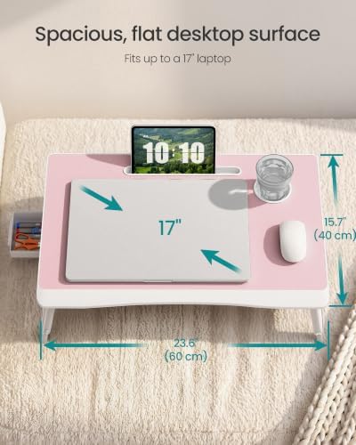 SONGMICS Foldable Lap Desk, Portable Bed Desk Table Tray w/Cup Holder Tray - Image 4