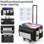 KEDSUM Teacher Rolling Cart with Canvas Organizer Bag, 290LBS/70L Capacity - Image 4