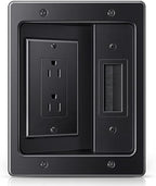 ZEXMTE in Wall Cable Management Kit, Wall Cable Concealer Kit for TV, Recessed Outlet for Low Voltage Cables, Cord Hider Fits All Plugs for Wall Mounted TV & Cable Pass Through, Black by ZEXMTE