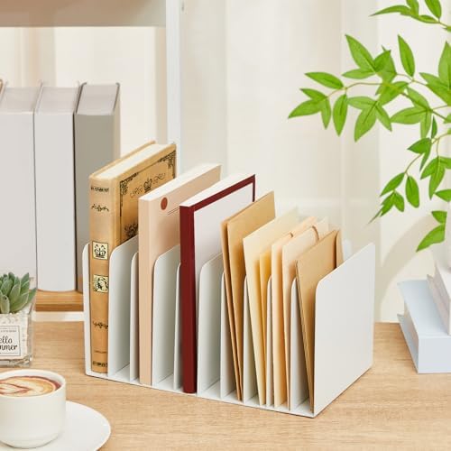 Suzile Metal Desktop File Organizer, 10 Compartment, Vertical File Sorter - Image 3