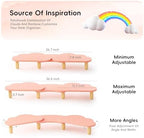 AFOOYO Dual Monitor Stand Riser, Adjustable Rainbow Cloud Desktop Organizer for 2 Monitors, Flexible Length & Angle Computer Stand for Laptop, PC, Printer, Home Office Use - Pink - Image 5