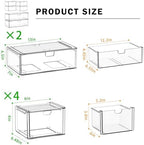 caktraie 6-Pack Acrylic Stackable Storage Drawers for Vanity, Desk, Bath - Image 3