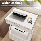 Natwind 3 -Tier Rolling Printer Cabinet with File Storage,23.6"x15.8",White - Image 3