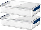 2 Pack Document Storage Clear Plastic Storage Boxes with Lids Stackable Storage Bins Paper Storage Box Containers for Organizing A4 File Paper, Document, Photo, Scrapbook by Comforhous