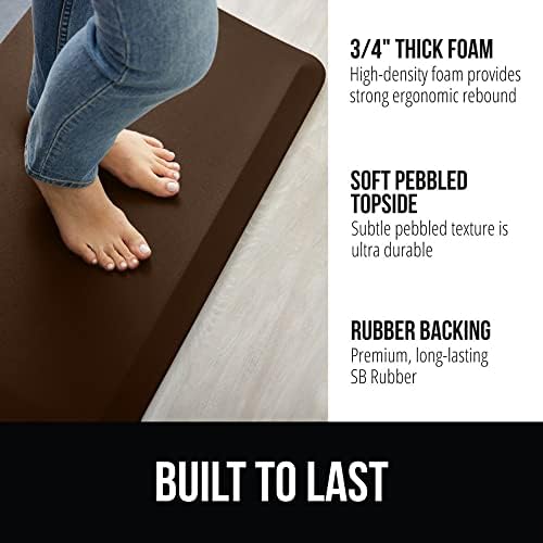 GORILLA GRIP Cushioned Antifatigue Kitchen Mat for Floor, 39x20, Brown - Image 2