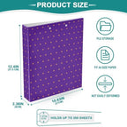 Standard View 3 Ring Binder, Purple Orange Polka Dot Durable Flexible Portable Waterproof Hardcover 1.5 Inch D Rings 500-Sheet Capacity Organizer 1PC - Image 6