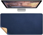 Dual-Sided Leather & Cork Desk Mat, Large Waterproof Stain-Resistant Mouse Pad, Multi-Use Desk Pad for Computer & Office Home(DarkBlue,70x35cm) by Unknown