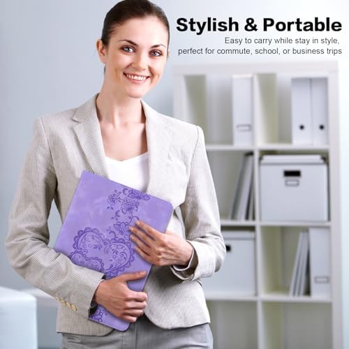 Case for All-New Amazon Kindle Fire HD 8 & 8 Plus Tablet(12th Generation/10th Generation, 2024/2022/2020 Release) 8", Embossed PU Leather Stand Case with with Pen Holder & Card Slots-Purple - Image 6